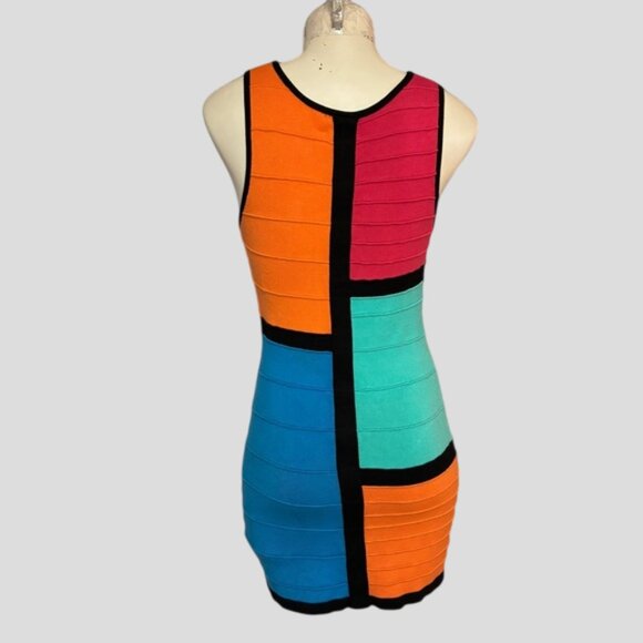 Hot Miami Styles Color Block Sleeveless Bodycon Dress - Picture 2 of 11